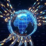 Illustration of data around a globe